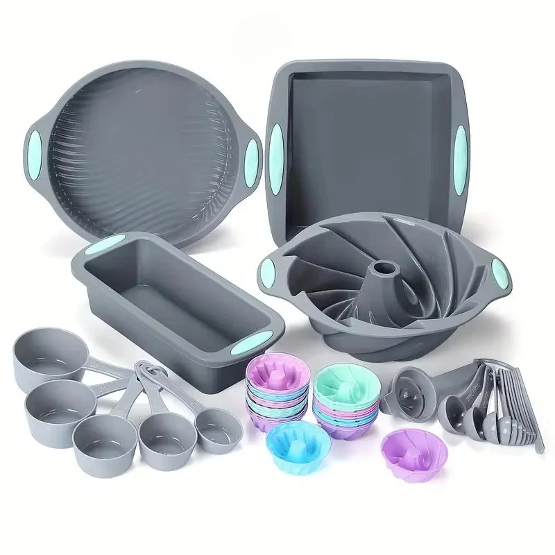 

Food grade silicone baking pan non-stick groove baking cake mold spiral baking cake tool set