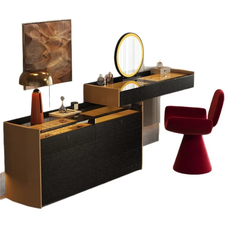 Italian minimalist dresser chest cabinet integrated makeup table