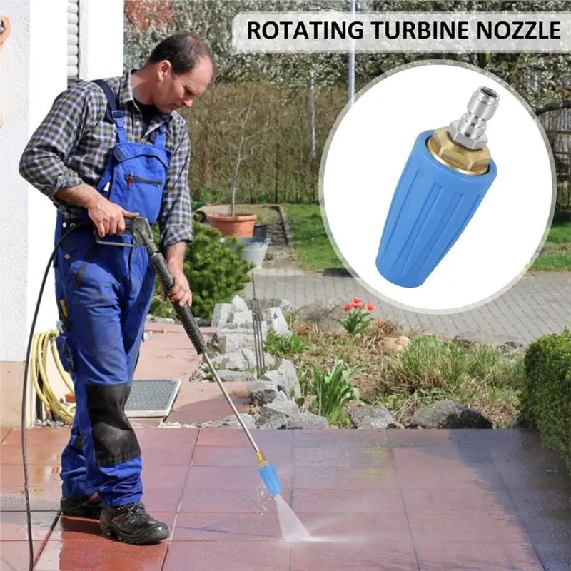 VOFUN-For Yard Cleaning Head 1Set/5PCS High-Pressure Cleaning Turbine Nozzle, 360° Rotation& 1/4 Inch Quick Connect Interface