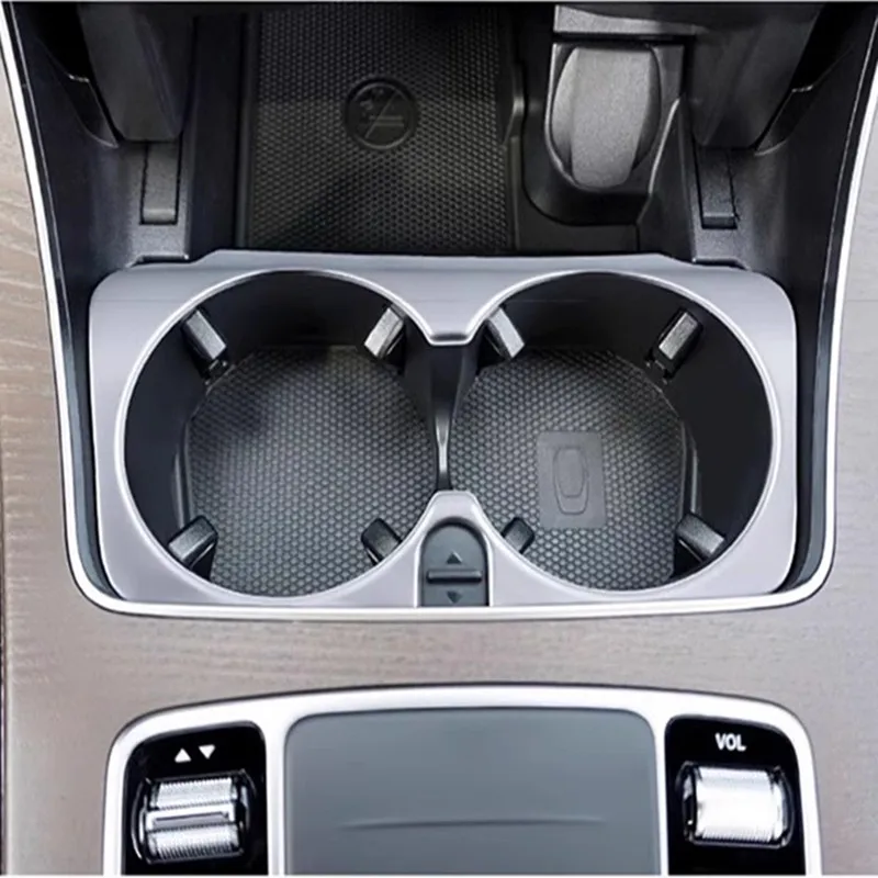

Для Mercedes Benz C Class W205 2015-2021 Автомобильная центральная консоль, держатель для чашки с водой, накладка, рамка из нержавеющей стали