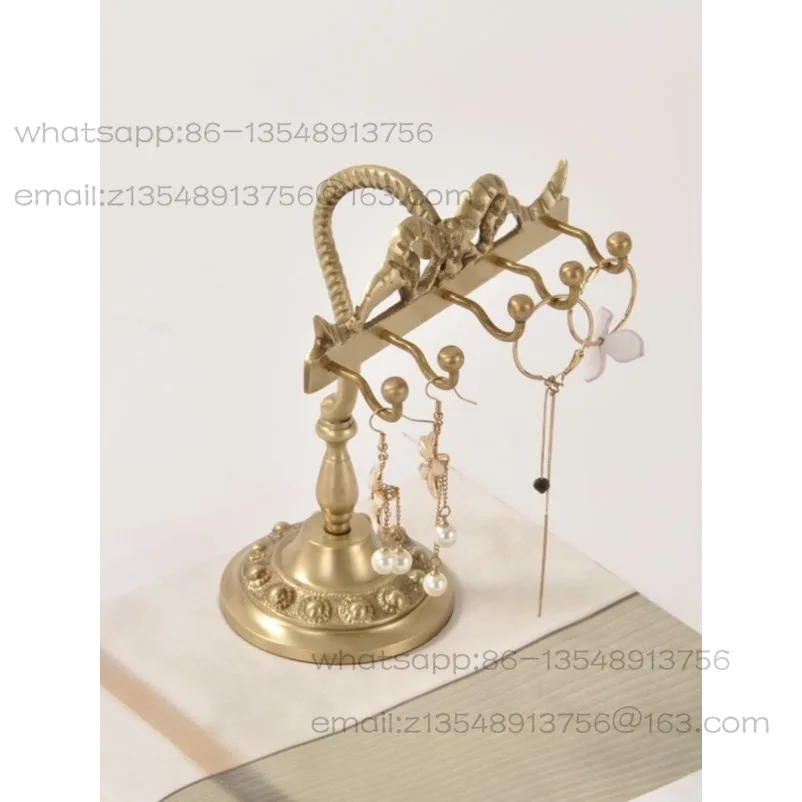 Brass Bow Ornament Display Stand Necklace Earrings Ring Storage Household Jewelry Rack Ornament