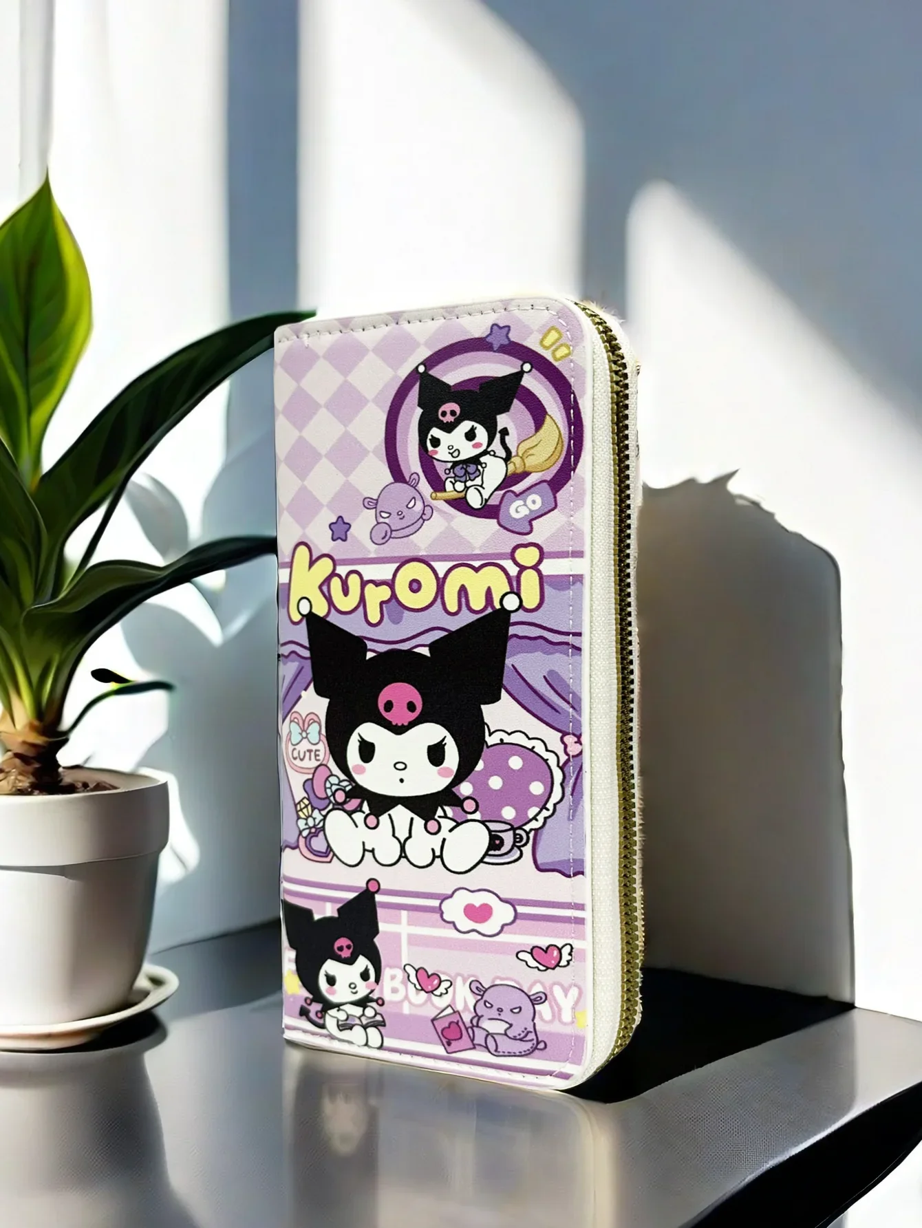 Sanrio Kuromi Long Wallet Female Student Cartoon Fresh New Large Capacity Mobile Phone Wallet Card Bag Clutch Bag Storage Bag