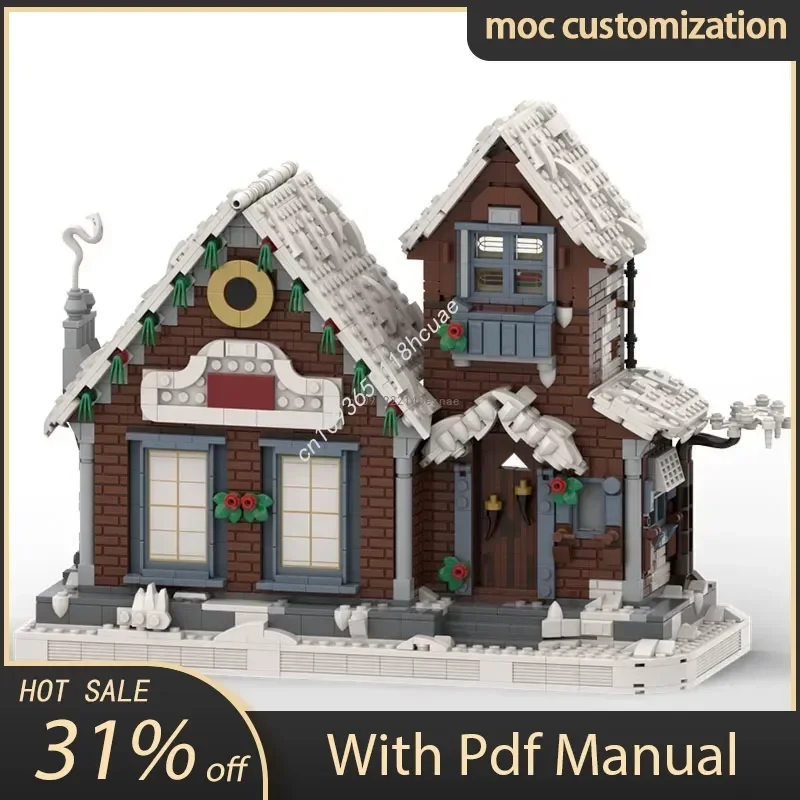 

1733PCS Creative Winter Village Cottage Revised Building Blocks City Street View Assemble Bricks Toys Gift for Children Kids