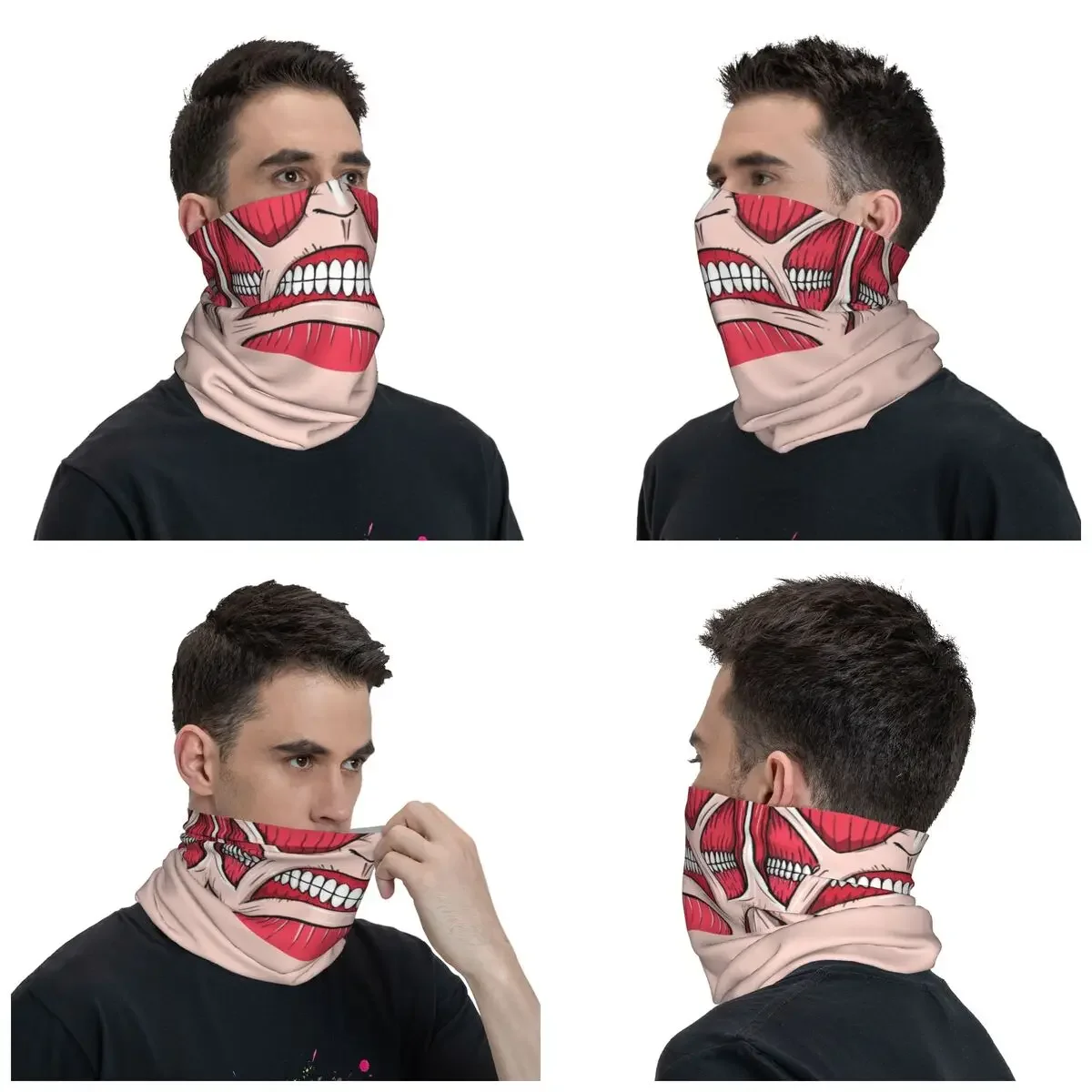 New Colossal Titan's Smile Bandana Neck Cover Printed Attack On Titan Balaclavas Mask Scarf Face Mask Riding Unisex Adult Breath