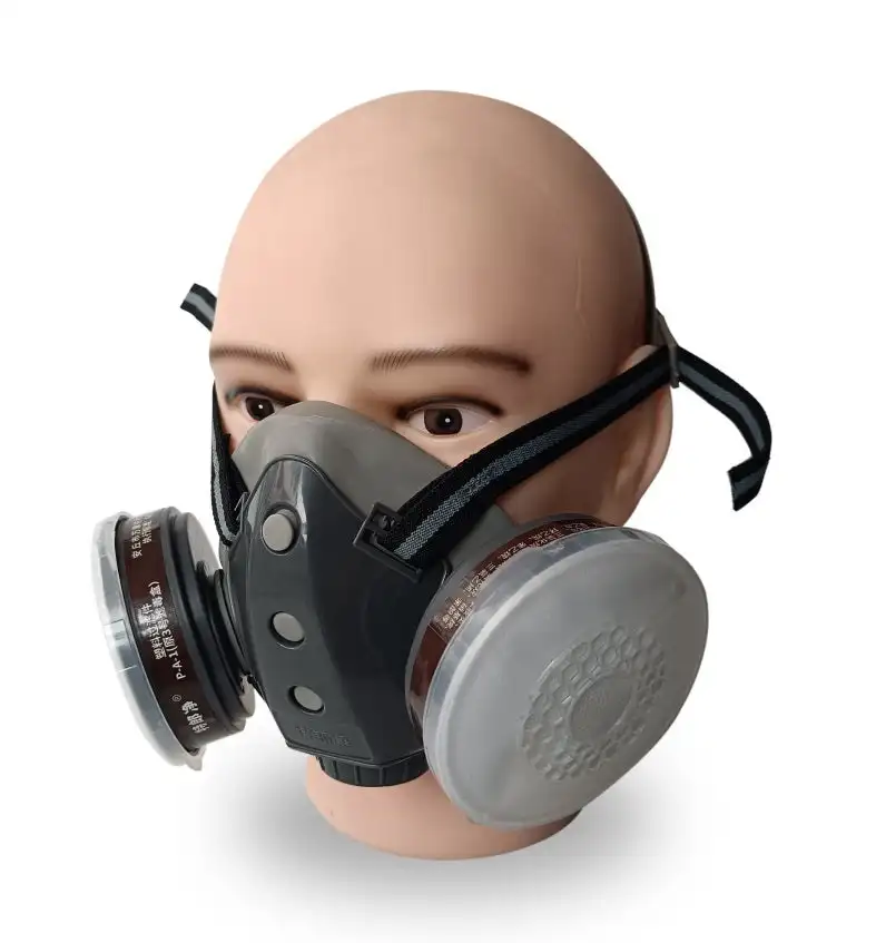 

Effective Protection Double Filter Gas Mask with Activated Carbon Face Gas Dust Mask Chemical Respirator Filters Work Safety Mas