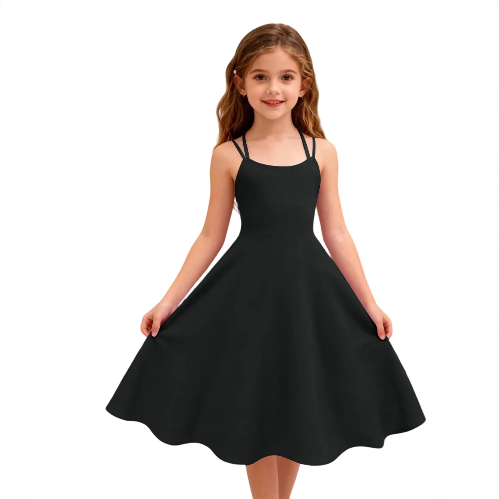 

Children's Elegant A-line Princess Dress Fashion Casual Off-the-shoulder Punk Retro Dress Party Dresses Sleeveless Dress