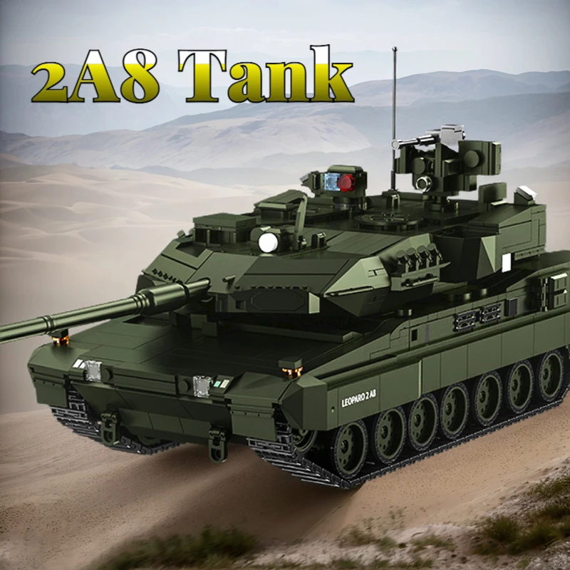 

2300+Pcs World War 2 2A8 Blocks Tank Model Educational DIY Bricks Building Toy for Kids Children Boys Christmas Gifts Ornaments