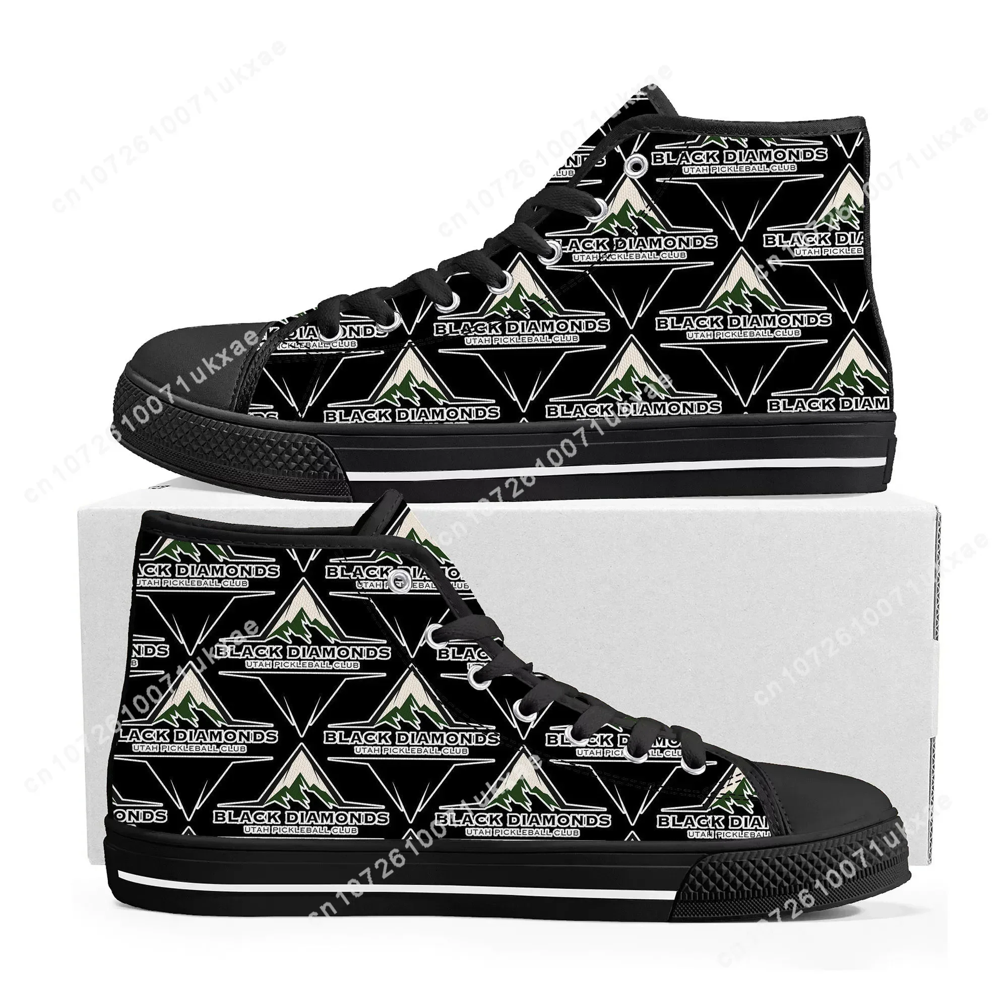 UTAH BLACK DIAMONDS pickleball High Top Sneakers Mens Womens Teenager Canvas High Quality Sneaker Casual Custom Made Shoes DIY