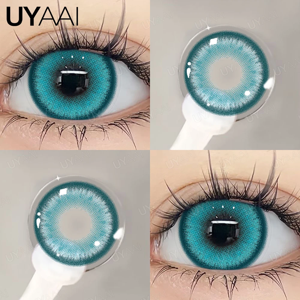 UYAAI pupilas de colores para ojos lentes coreanas cosméticos lentes de contacto de Color de ojos azul lentes verdes lentes de Color de ojos grandes lentes de ojos