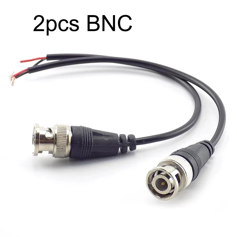 

2Pcs BNC Connector Male to Double Female Plug DC Power Cable Pigtail Wire Adapter Line For CCTV Camera Home Security BNC Monitor