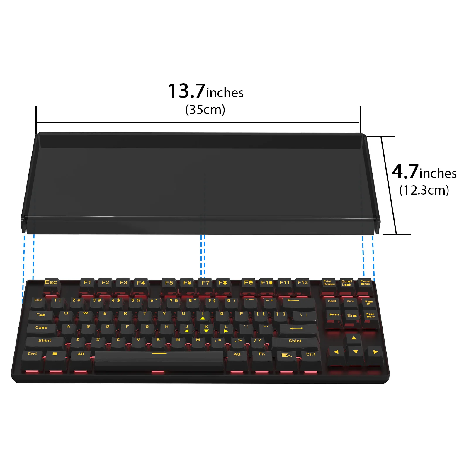 Imagem -04 - Geekria Tenkeyless Tkl Teclado Capa contra Poeira Capa de Teclado Acrílico para 80 Compacto 87 Teclas de Computador Mecânico para Jogos sem Fio