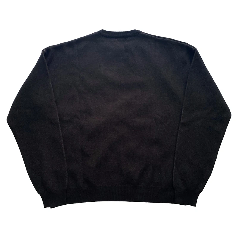 Pullover vintage maglione casual uomo streetwear maglione retrò demone dipinto anime viso lavorato a maglia maglione lavorato a maglia hip-hop grafico