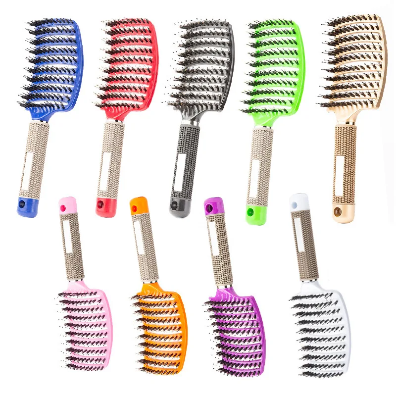 

Girls Hair Scalp Massage Comb Hairbrush Bristle Nylon Women Wet Curly Detangle Hair Brush for Salon Hairdressing Styling Tools