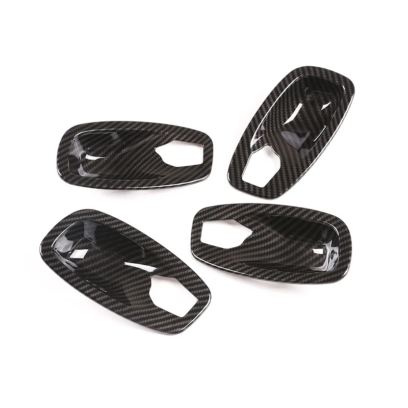 For BMW 5 Series E60 2004 2005 2006 2007 2008 2009 2010 Carbon Texture Car Interior Door Handle Bowl Frame Protective Cover