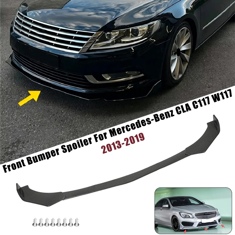 Sport Front Bumper Splitter Spoiler Lip For Mercedes-Benz CLA C117 W117 2013-2019 5Pcs Adjustable Sectional Car Tuning Body Kit