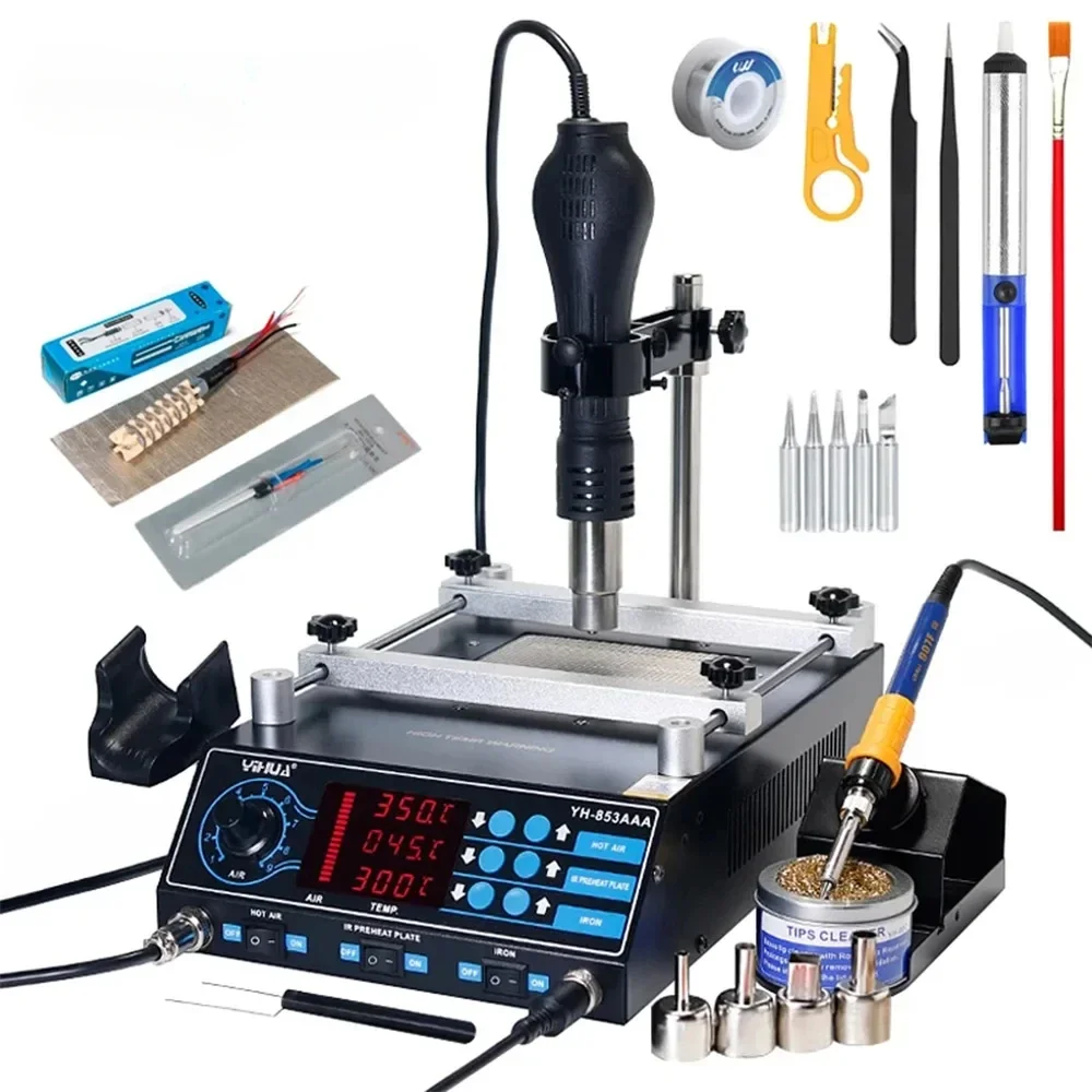 Soldering Station with Built-in Preheating and 3-in-1 Hot Air Gun Welding Repair Tools BGA Desoldering Stations