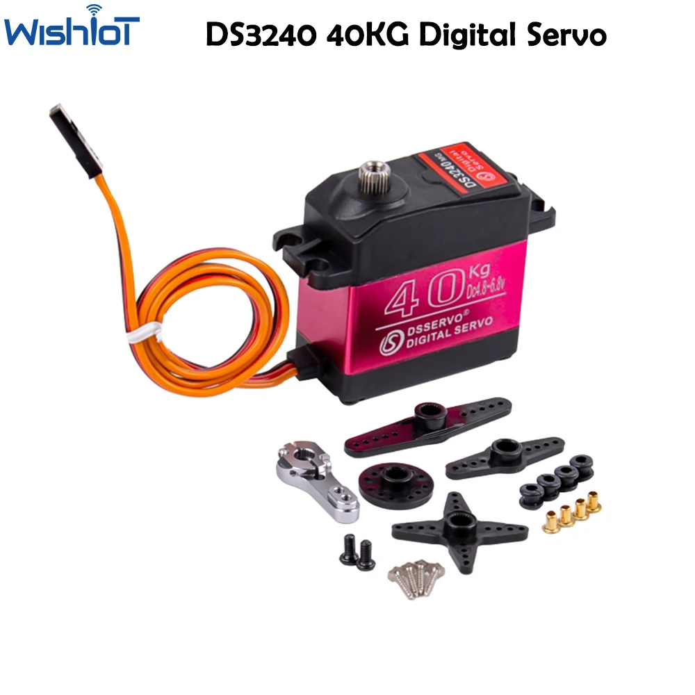 40KG Digital Servo DS3240 Robot Servo 4.8-6.8V Metal Gear High Torque Waterproof 180/270Degree for 1/8 1/10 RC Cars Aircraft