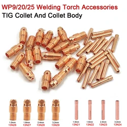 Argon Welding Torch Consumable Collet Body 1.0mm 1.6mm 2.0mm 2.4mm 3.2mm 4.0mm WP9 WP20 WP25 TIG Tungstens Electrodes Collet