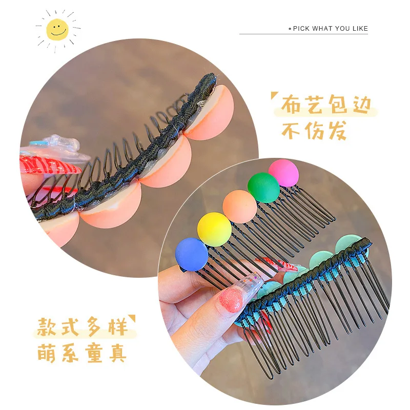 Fashion Children\'s Hairpins Little Girls Bangs Broken Hair Hairpins Girls Candy Color Sweet Cute Insert Comb Hair Accessories