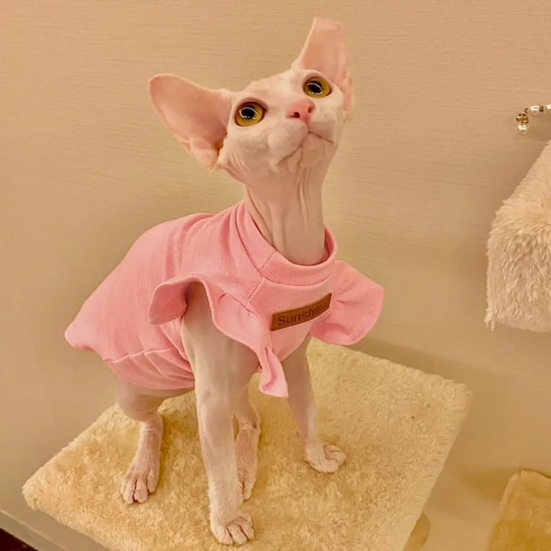 2021 Luxury Sphynx Cat Clothes Summer Dog Fancy Dress For Hairless Cats Clothing Small French Bulldog Puppy Costume Kittens Vest