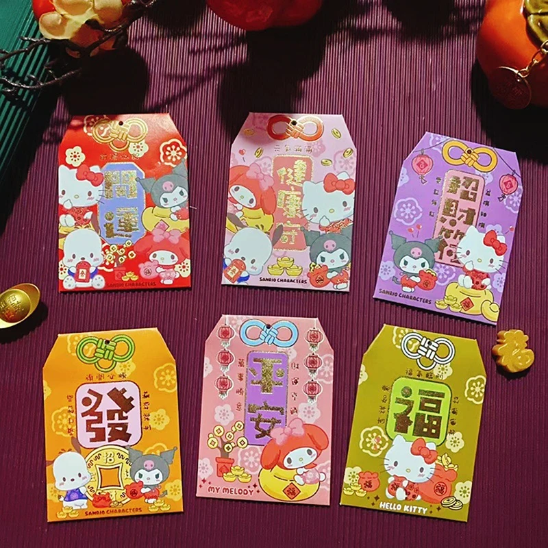 18Pcs Sanrio Hello Kitty Chinese New Year Red Envelopes Spring Festival Red Packet Cartoon Cute Kt Cat Lucky Money Pockets Gifts