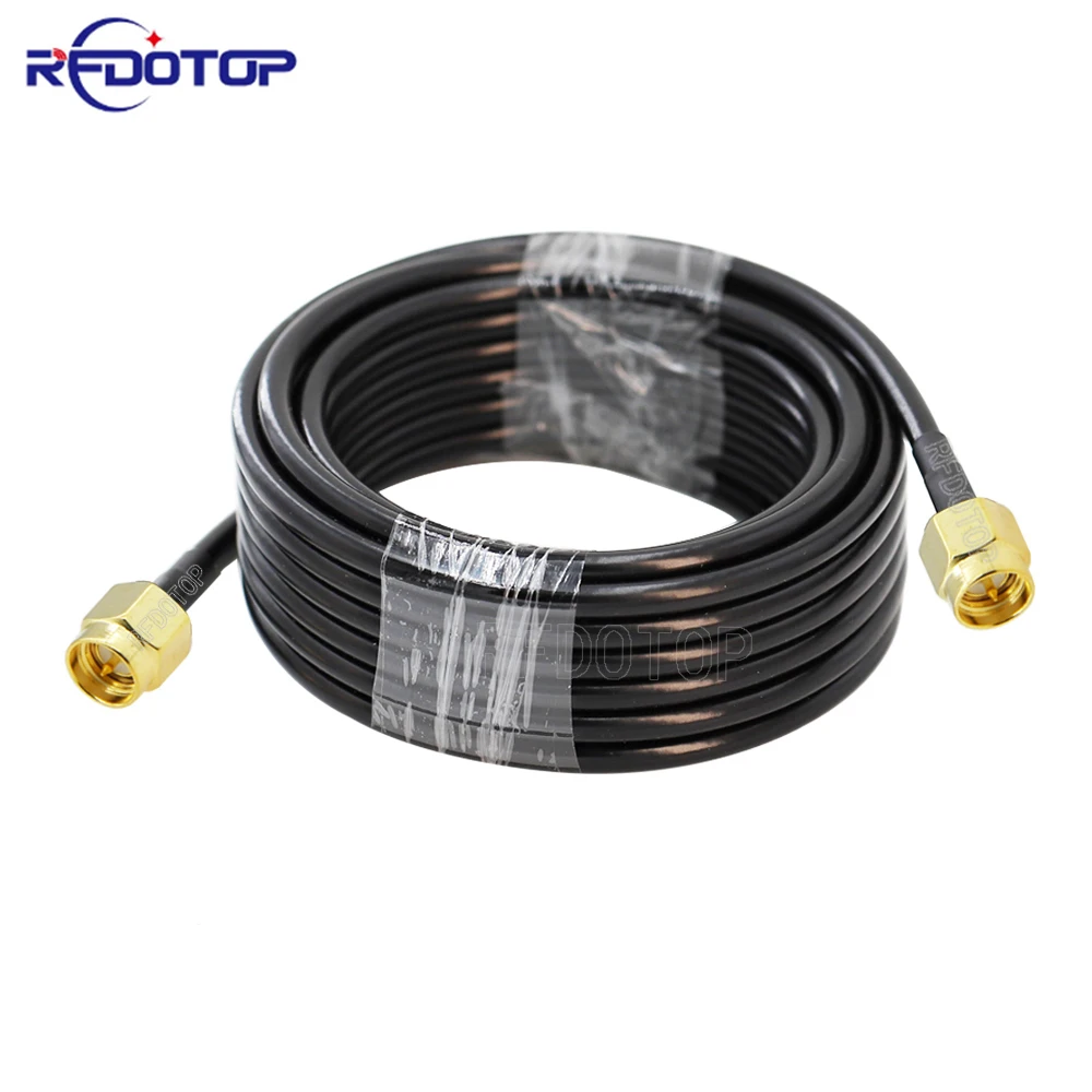 RG58 Cable SMA Male to SMA Male Plug Connector WiFi Antenna Extension Cord RG-58 50 Ohm RF Coaxial Pigtail Jumper Cable 15CM-30M