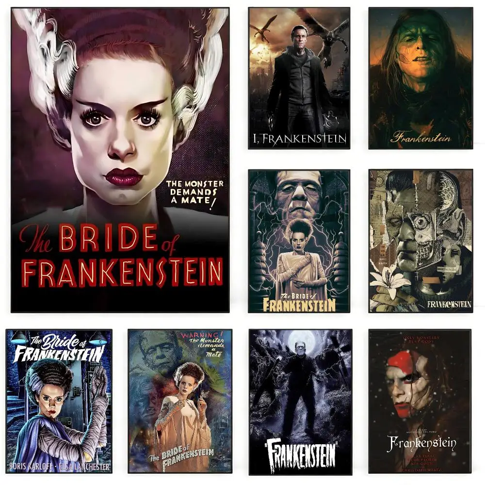 movie Frankenstein Poster Poster Nordic HD Self-Adhesive Wall Sticker Home Café Bedroom Living Room Art Decor Gift