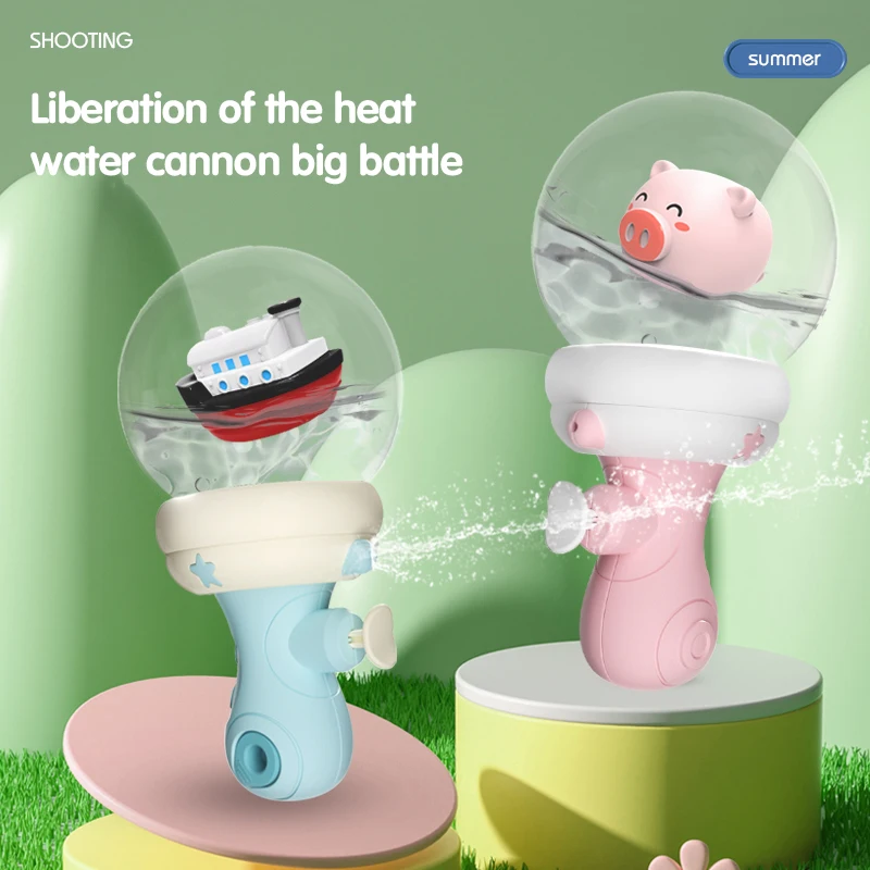 Water Gun Led Cute Mini Guns Children\'s Cartoon Spray Pistols Machine Baby Bath Toys for Kids Outdoor Swimming Pool Party Toy