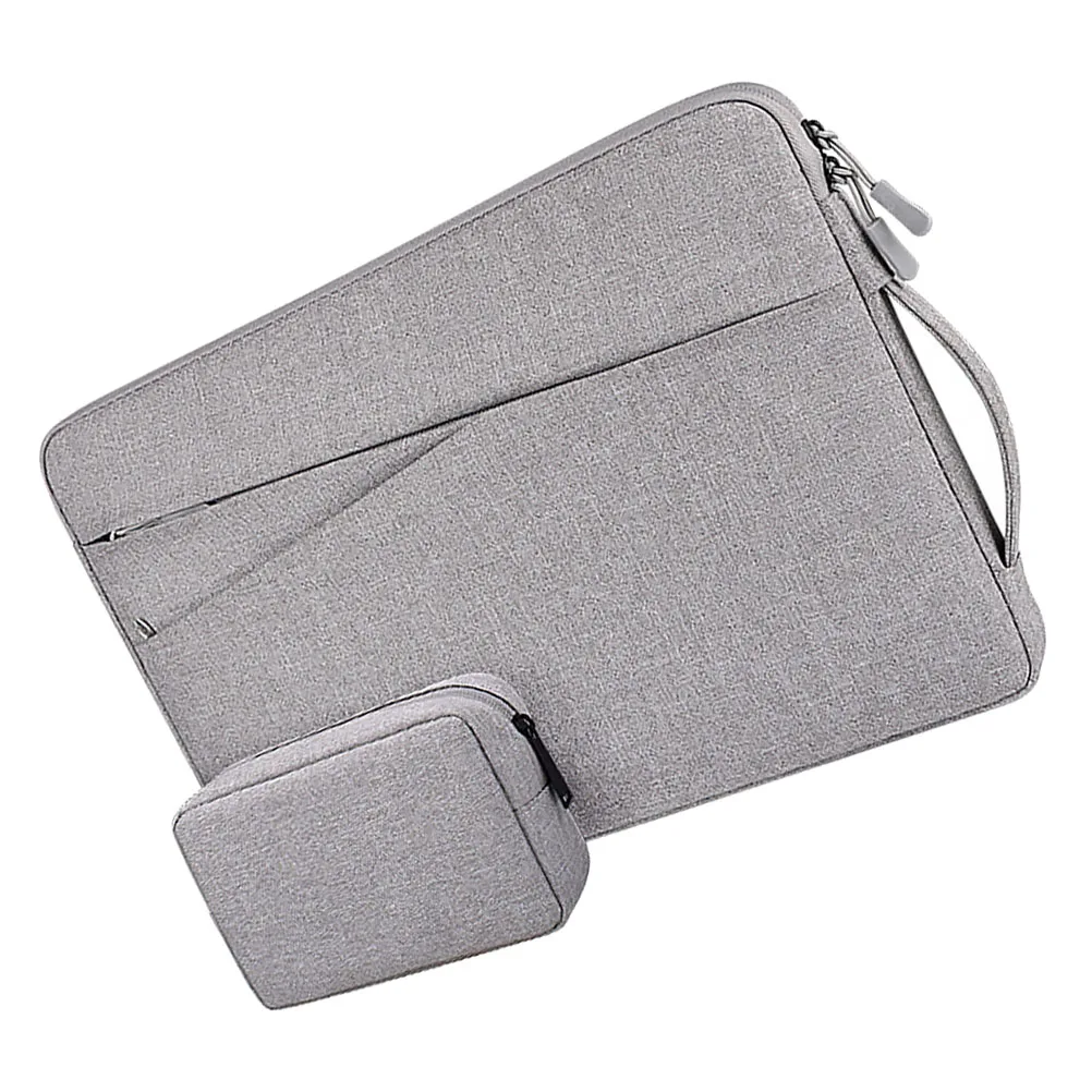 

2 Pcs Laptop Bag Sleeve Computer Carrying Grey Polyester Tote Official Documents