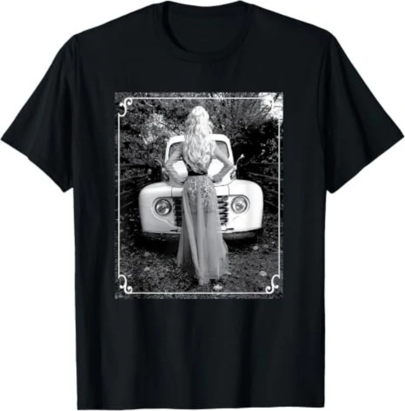 Vintage Country T Shirt Women Retro Truck Woman Portrait Graphic Tee Classic Western Casual Streetwear Daily Wear Fashion Top