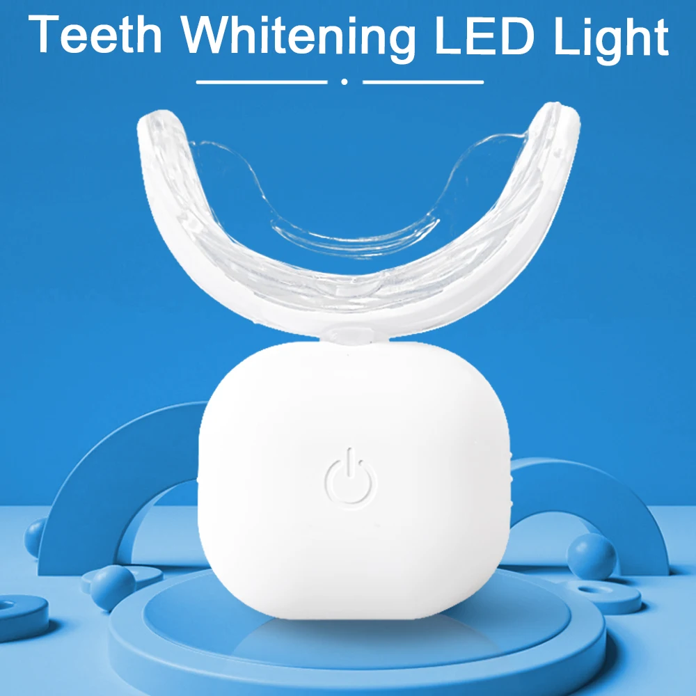 Teeth Whitening LED Light With Gel Pen Combination 32 LED Blue Red Lights Wireless Rechargeable 7 Days Whiten Tooth Home Use