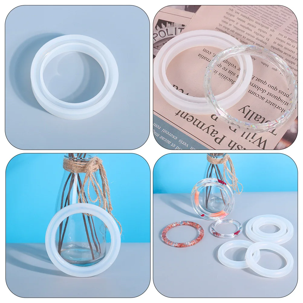 

3 Pcs Crafts Crystal Epoxy Mold Wristbands Making Silica Gel Bracelet Molds for Jewelry Silicone