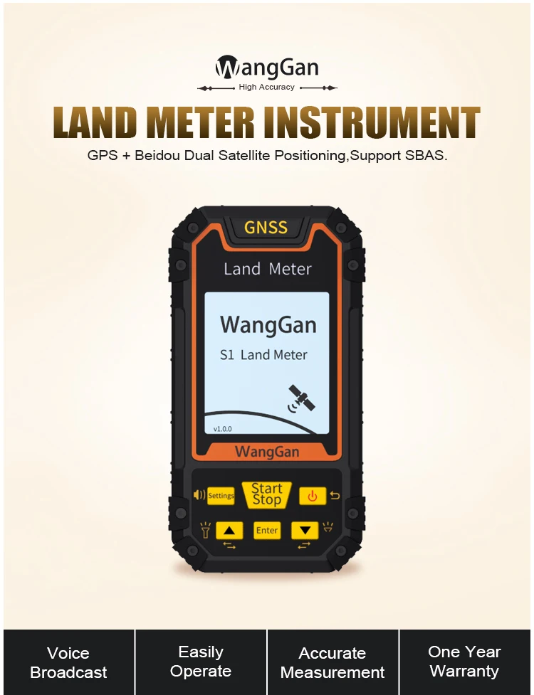 S1 Portable GPS GPS GLONASS SBAS BeiDou Land Measuring Meter Mountain Measurement 2.4 inch Screen Land Surveying Tool