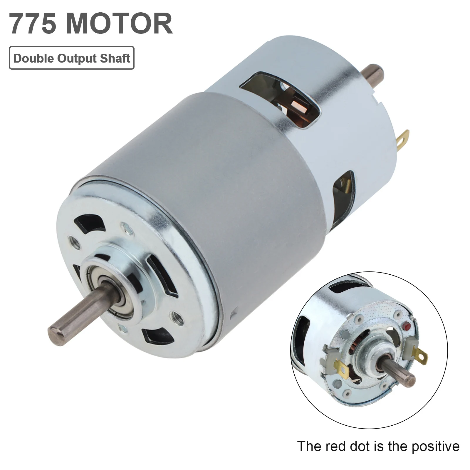 775 DC Motor 12V 24V Double Output Shaft Micro Motor Double Ball Bearing for Power Tools DIY Toys Electronic Component Motor