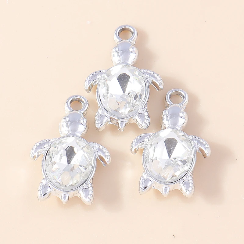 10Pcs Schöne Tier Charms Sommer Strand Kristall Schildkröte Schildkröte Charme für Ohrringe Armband Halskette Anhänger DIY Schmuck – Detail 4
