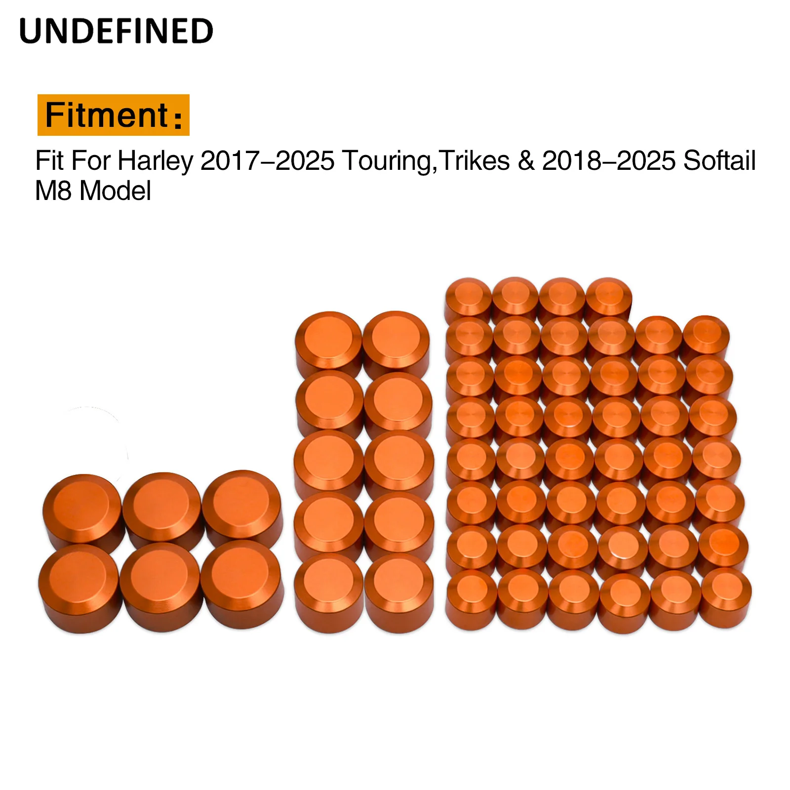 Bolt Covers Engine Head Bolts Toppers Caps Kit 62 Pcs for Harley Touring Electra Road Street Glide Road King Softail M8 2018-25