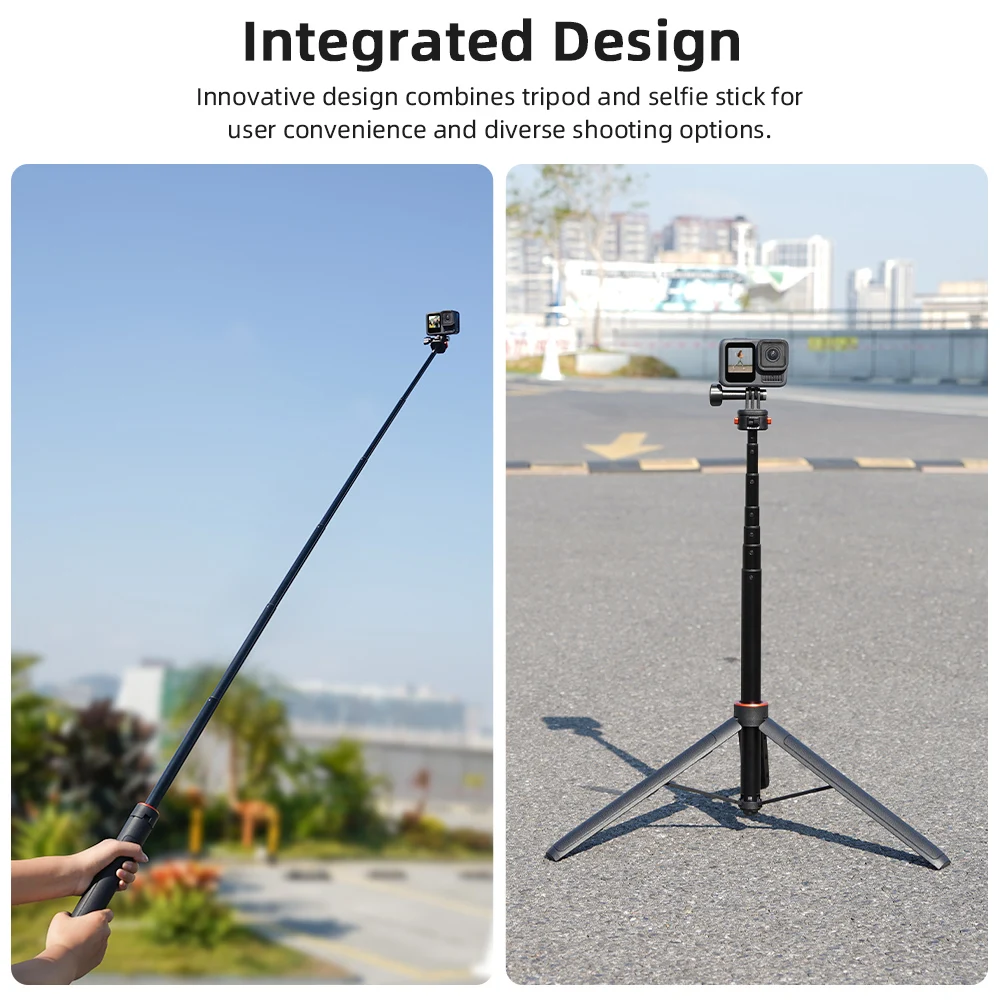 Flymile tragbares Stativ für DJI Action 5 Pro/Insta360 X4/Ace Pro 2/Gopro 13/Pocket 3 Kamera 31,5–163 cm Selfie-Sticks-Zubehör