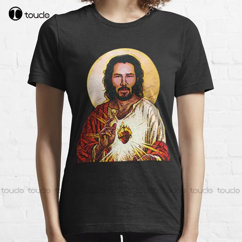 Holy Keanu - T-Shirts Gadgets & Face Masks Keanu Reeves Keanu Reeves Breathtaking Jesus Holy Jesus T-Shirt Shirts Women Dressy