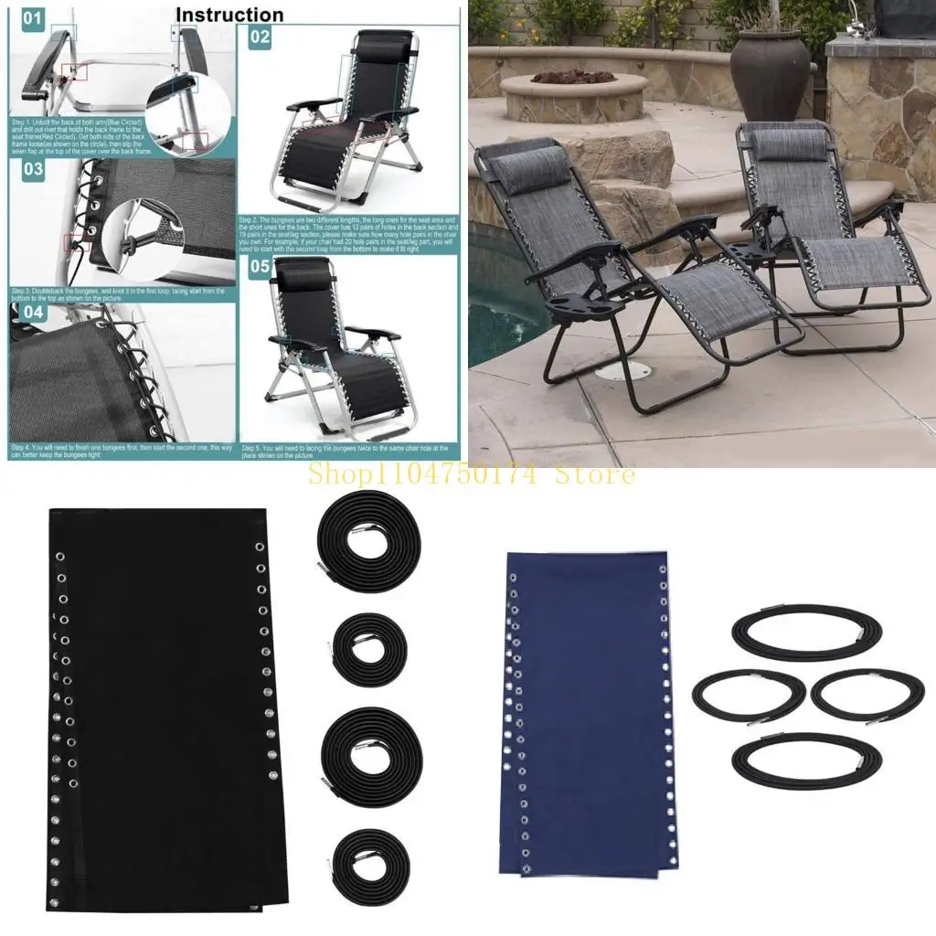 Chair Replacement Fabric Anti Gravity Lounge Chair Cloth with Ropes Chair Accessories for Bungee Elastic Patio Recliner