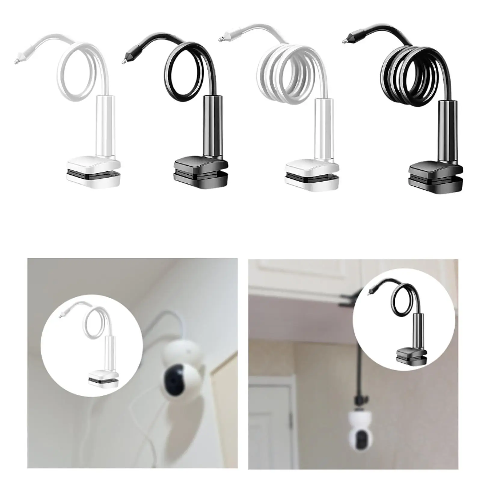 柔軟なクリップマウント簡単取り付け角度調整可能な滑り止めアクセサリーポータブルクランプ屋内屋外棚ホームリビングルーム用