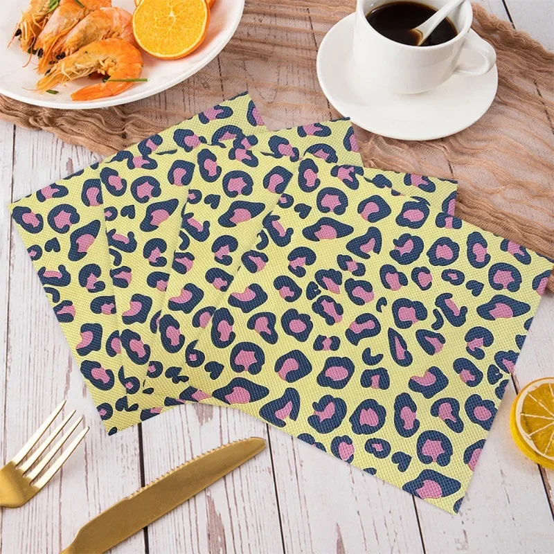 

20pcs New Jungle Leopard Print Theme Printing Creative Birthday Party Decoration Supplies Disposable Restaurant Hotel Napkins