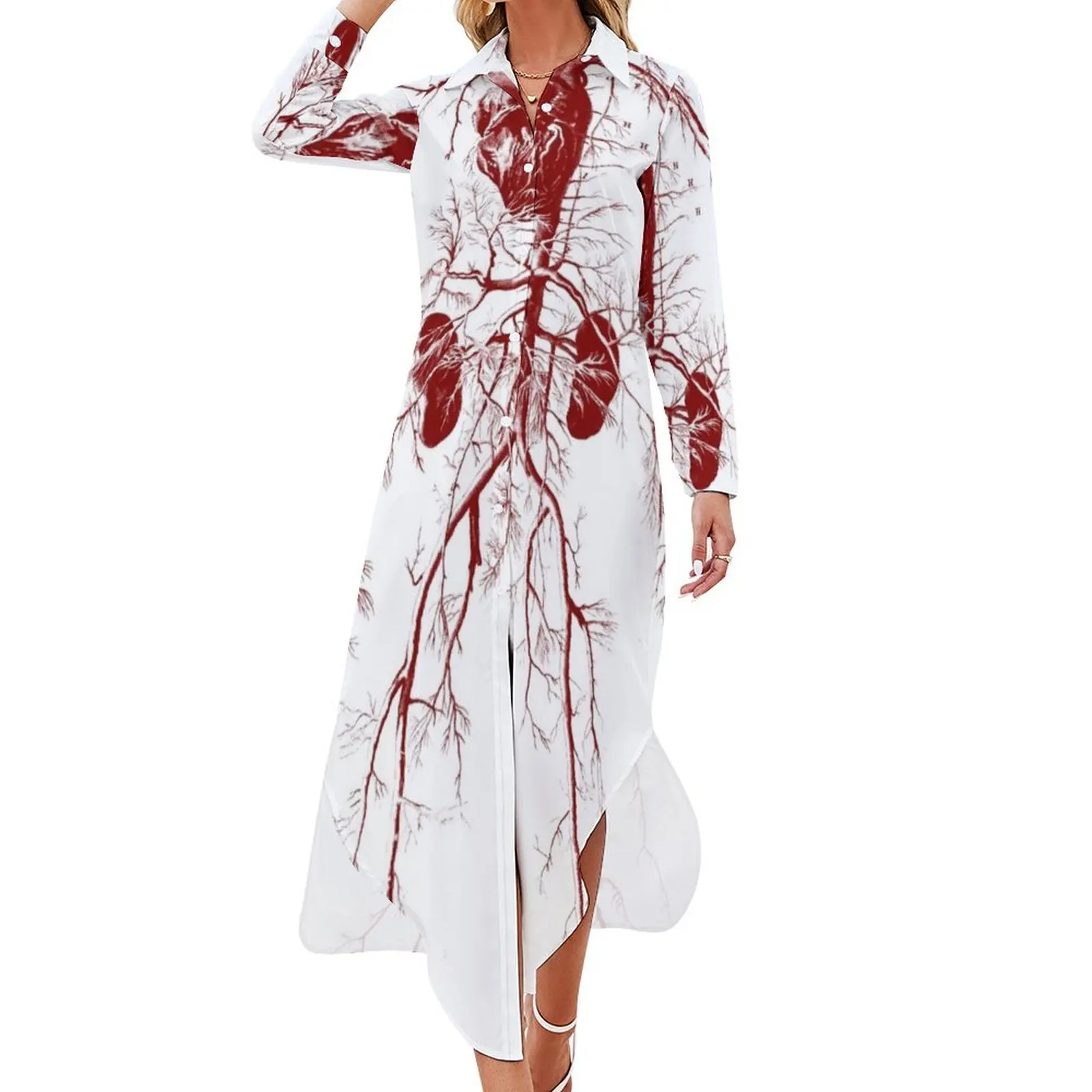 

Cardiovascular system Long Sleeved Shirt Dress Dresses gala clothes