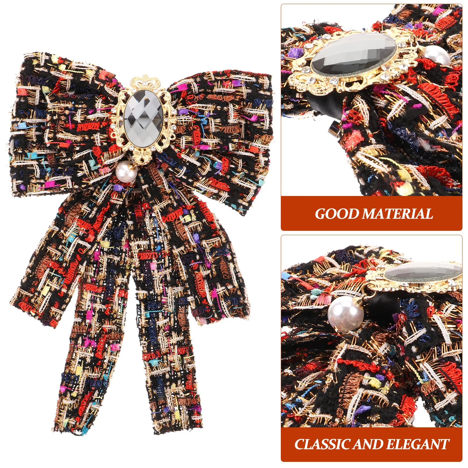 رائعة Bowknot طوق التعادل النساء الملابس بروش دبوس الجمالية الأنيقة الكلاسيكية الزي التبعي طوق التعادل للنساء #1