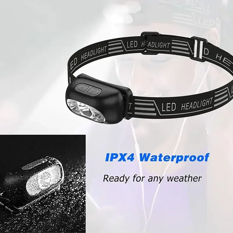 LED Headlamp USB Rechargeable Waving Inductive Light Body Motion Sensor Headlight Flashlight Outdoor Camping Torch Head Lamp