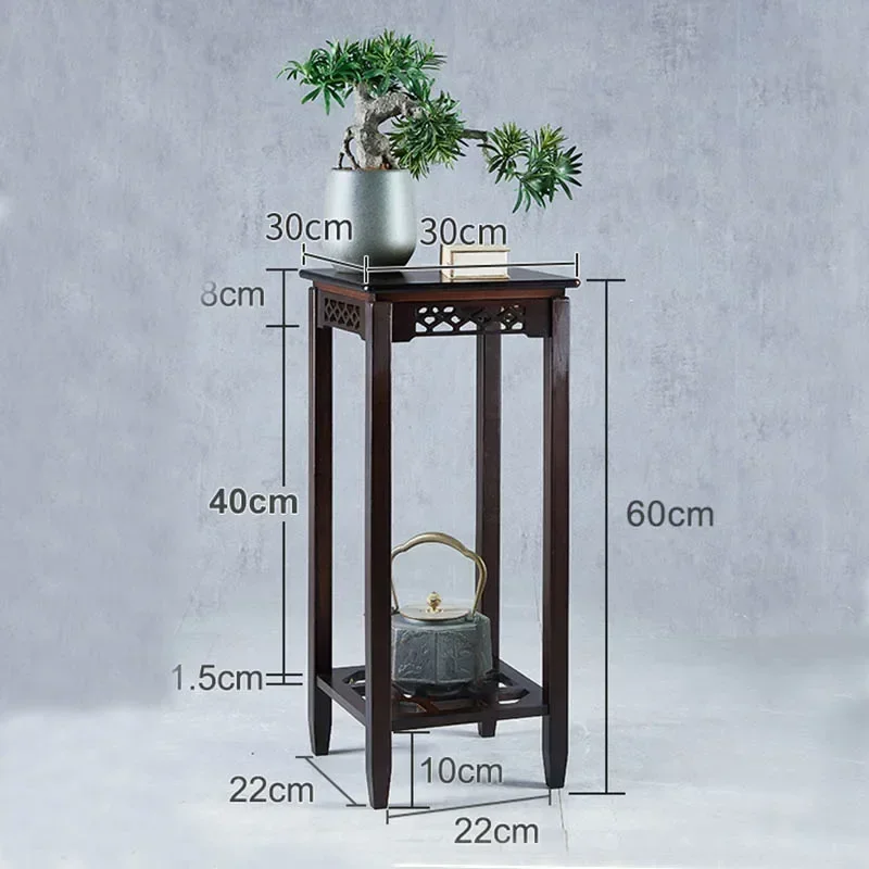 Hot Sale Chinese Style Plant Shelf - Retro Bamboo Flower Stand, Elegant Chlorophytum Storage Holder, Living Room Floor Organizer