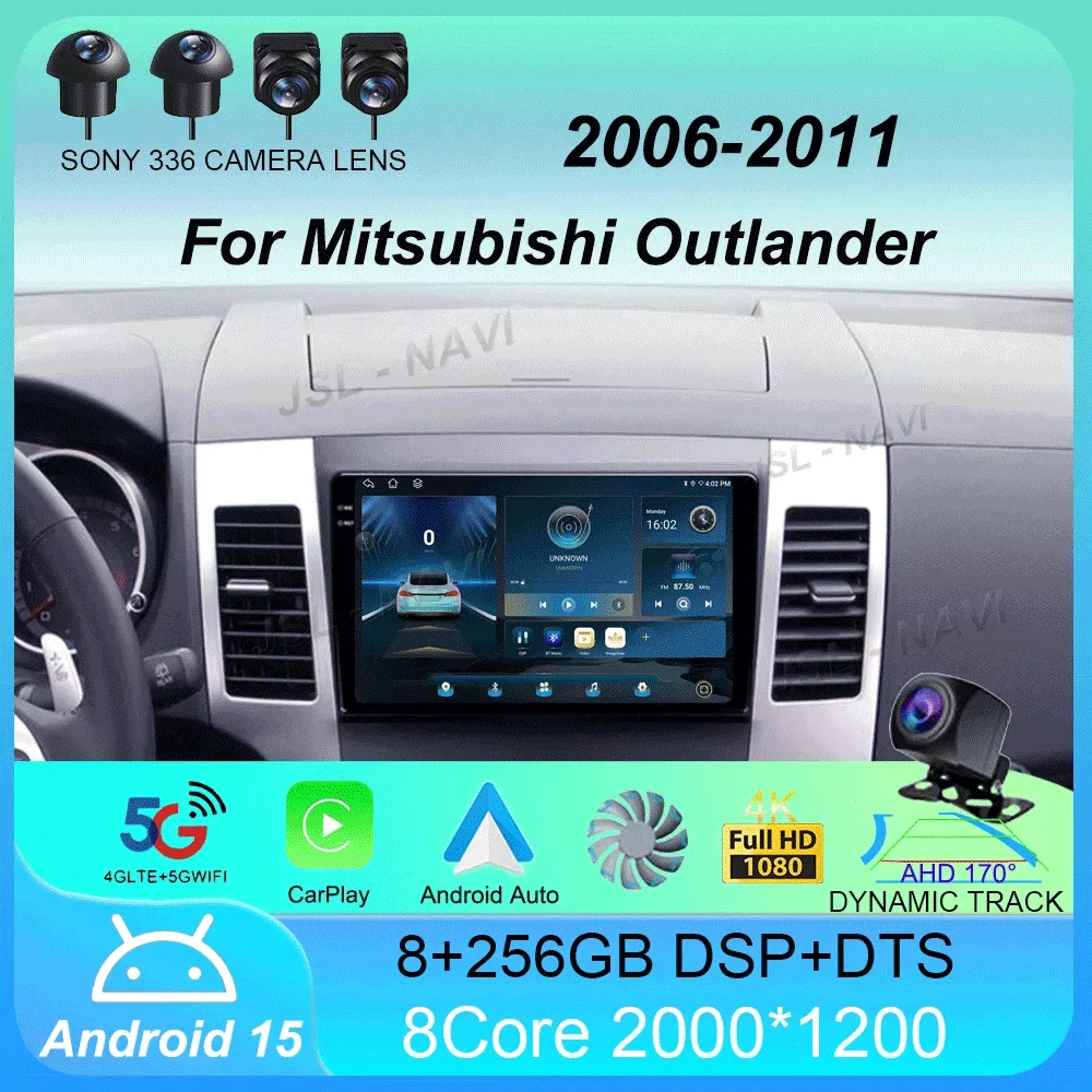 

Car Radio Android 15 Carplay For Mitsubishi Outlander 2006-2011 Peugeot 4007 Citroen C-Crosser GPS Multimedia Player Stereo 2din
