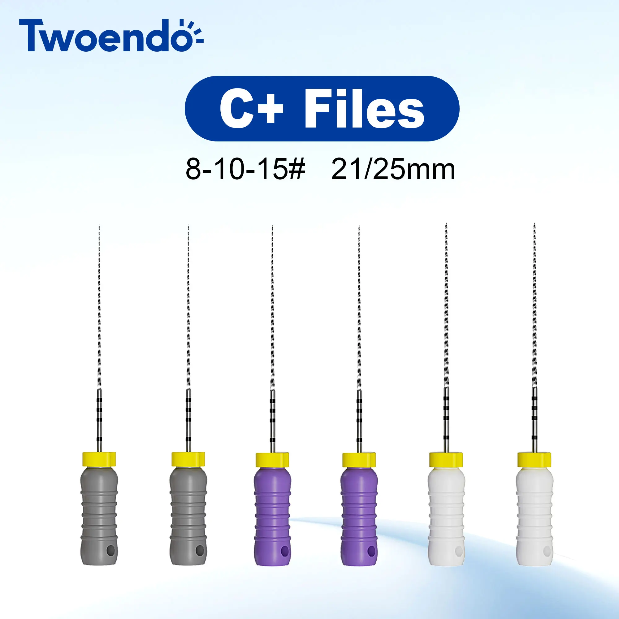Twoendo 1Box Stainless Steel Ultrasonic Optional Sizes 6 Pcs/Pack Dental C+ Files Used For Root Cleaning Endodontic C-Pilot File
