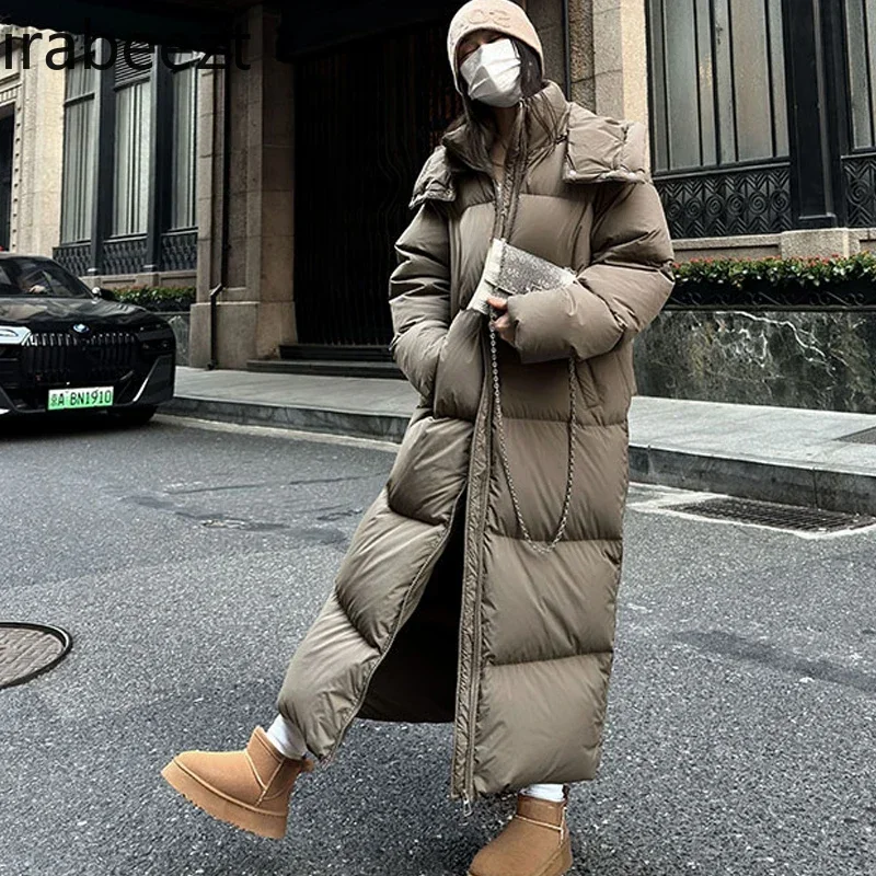 Long Down Jacket Women\'s Winter 2024 New Over The Knee Quilt To Ankle Lengthening Thick Hot Sale Winter Clothes Women