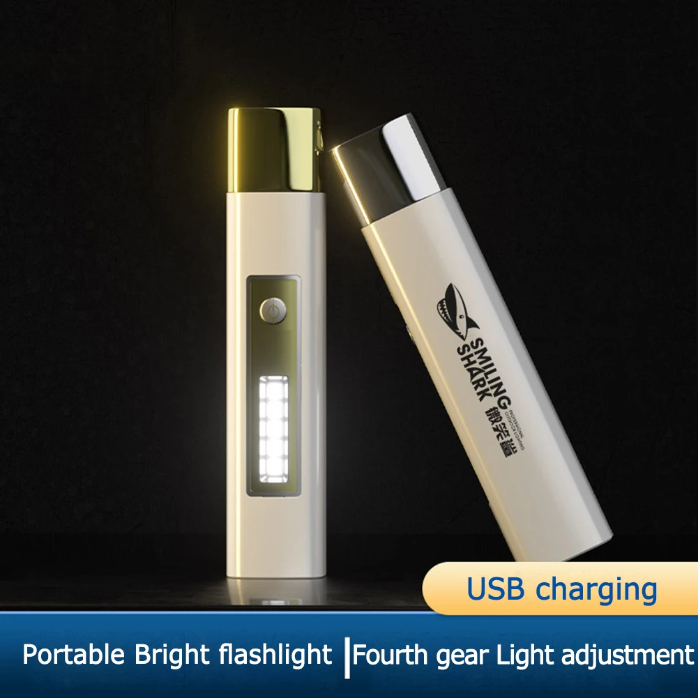 Ultra Bright Torch with Side Light Mini Super Bright Light IP22 Waterproof USB Charging for Outdoor Hiking Fishing