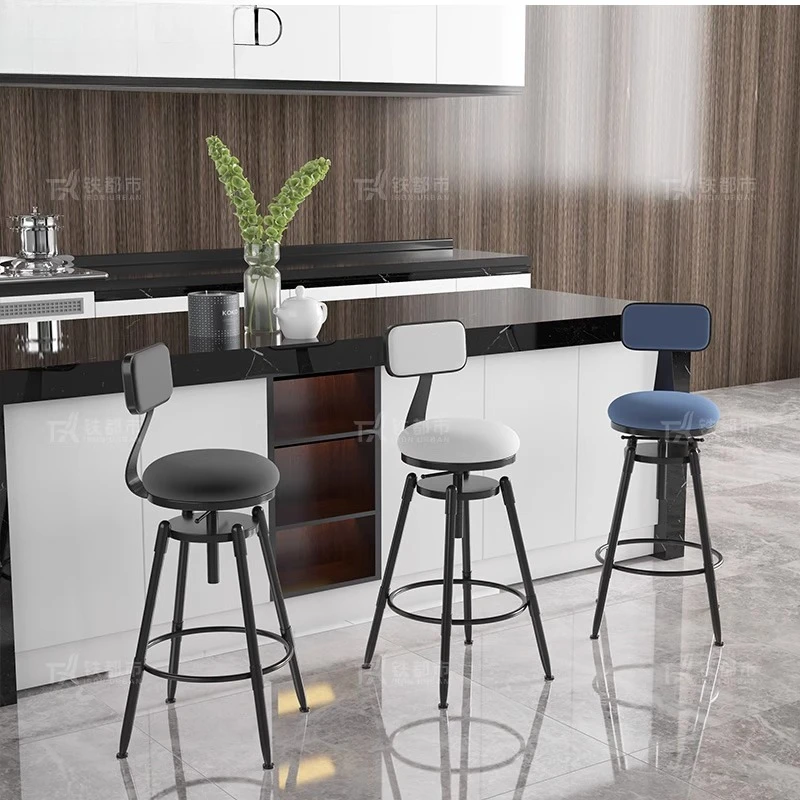 

European Retro Wrought Iron Bar Chair Modern Simple Bar Stool Restaurant Cafe Leisure Chair Furniture